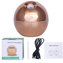 Load image into Gallery viewer, USB Aroma Essential Oil Diffuser Ultrasonic Air Home Humidifier Mini Mist Maker Aroma Diffuser 130ML 7 Color LED Light Office
