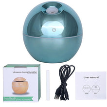 Load image into Gallery viewer, USB Aroma Essential Oil Diffuser Ultrasonic Air Home Humidifier Mini Mist Maker Aroma Diffuser 130ML 7 Color LED Light Office
