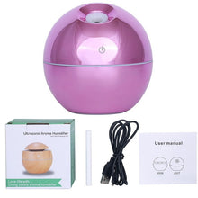 Load image into Gallery viewer, USB Aroma Essential Oil Diffuser Ultrasonic Air Home Humidifier Mini Mist Maker Aroma Diffuser 130ML 7 Color LED Light Office
