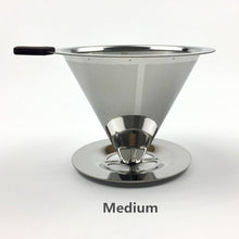 Load image into Gallery viewer, Stainless Steel Coffee Filter Holder Reusable Coffee Filters Dripper v60 Drip Coffee Baskets
