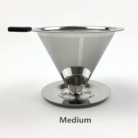 Stainless Steel Coffee Filter Holder Reusable Coffee Filters Dripper v60 Drip Coffee Baskets