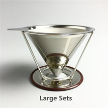 Load image into Gallery viewer, Stainless Steel Coffee Filter Holder Reusable Coffee Filters Dripper v60 Drip Coffee Baskets
