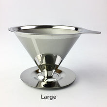Load image into Gallery viewer, Stainless Steel Coffee Filter Holder Reusable Coffee Filters Dripper v60 Drip Coffee Baskets
