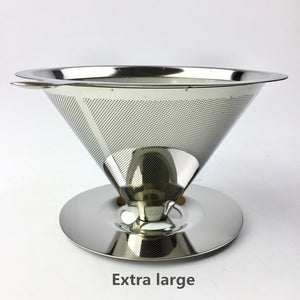Stainless Steel Coffee Filter Holder Reusable Coffee Filters Dripper v60 Drip Coffee Baskets