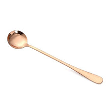 Load image into Gallery viewer, 2020 New Vacuum Plating Stainless Steel Coffee Spoon Long Handle Tea Spoons Kitchen Hot Drinking Flatware Drop Shipping
