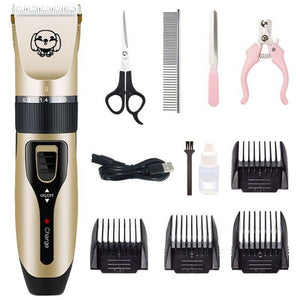 Dog Cat Nail Hair Trimmer Grinder Grooming Tool Electrical Shearing Cutter Machine USB Charge Pet Haircut Paw Shaver Clipper